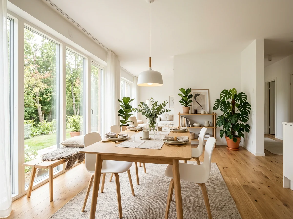 KI-gestaltetes skandinavisches Esszimmer